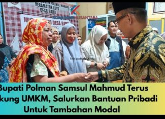 Bupati Polman Samsul Mahmud Terus Dukung UMKM, Salurkan Bantuan Pribadi untuk Modal Usaha